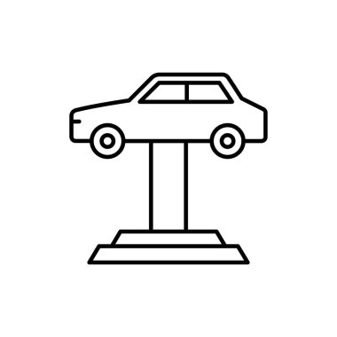 Araba kaldırma ikonu. Tasarım biçimi beyaz arkaplanda izole edildi