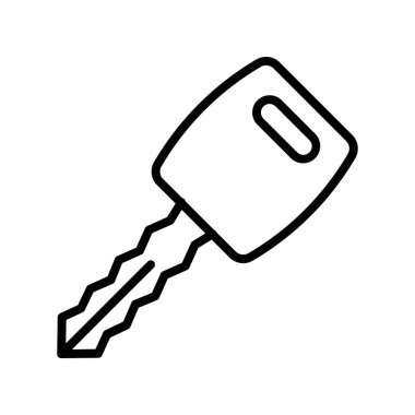 Araba anahtarı simgesi. Tasarım biçimi beyaz arkaplanda izole edildi