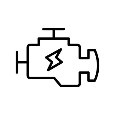 Araba motoru simgesi. Tasarım biçimi beyaz arkaplanda izole edildi