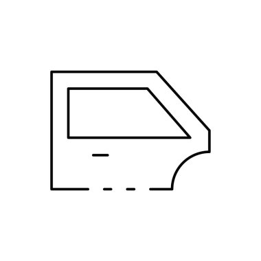 Araba kapısı simgesi. Tasarım biçimi beyaz arkaplanda izole edildi