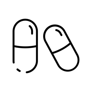 Kapsüller simgesi. Tasarım biçimi beyaz arkaplanda izole edildi