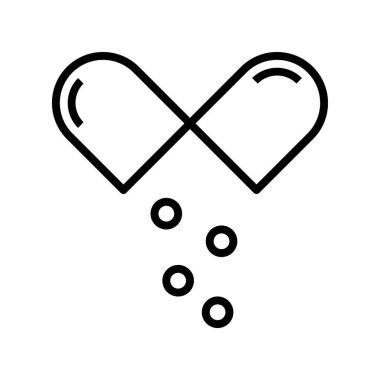 Kapsül simgesi. Tasarım biçimi beyaz arkaplanda izole edildi