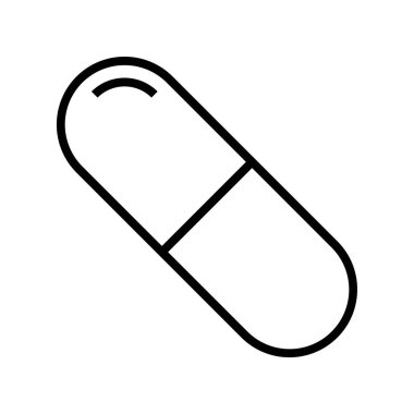 Kapsül simgesi. Tasarım biçimi beyaz arkaplanda izole edildi