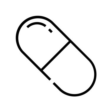 Kapsül simgesi. Tasarım biçimi beyaz arkaplanda izole edildi