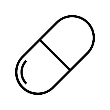 Kapsül simgesi. Tasarım biçimi beyaz arkaplanda izole edildi