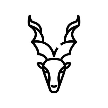 Oğlak ikonu. Tasarım biçimi beyaz arkaplanda izole edildi