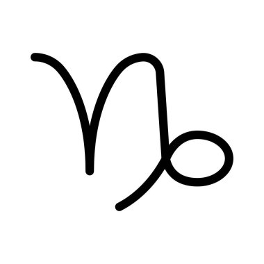 Oğlak ikonu. Tasarım biçimi beyaz arkaplanda izole edildi