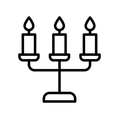 candles icon. Outline style design isolated on white background