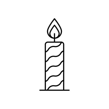 candle icon. Outline style design isolated on white background