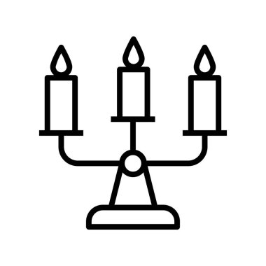 candle icon. Outline style design isolated on white background