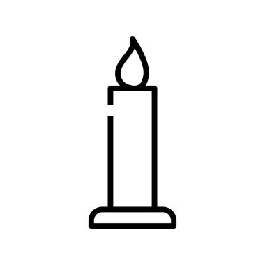 candle icon. Outline style design isolated on white background