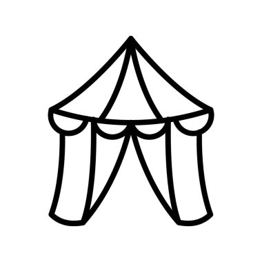 Kamp çadırı ikonu. Tasarım biçimi beyaz arkaplanda izole edildi