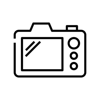 Kamera simgesi. Tasarım biçimi beyaz arkaplanda izole edildi