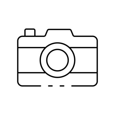 Kamera simgesi. Tasarım biçimi beyaz arkaplanda izole edildi