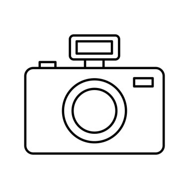 Kamera simgesi. Tasarım biçimi beyaz arkaplanda izole edildi