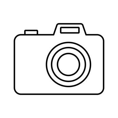 Kamera simgesi. Tasarım biçimi beyaz arkaplanda izole edildi