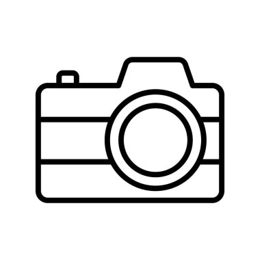 Kamera simgesi. Tasarım biçimi beyaz arkaplanda izole edildi