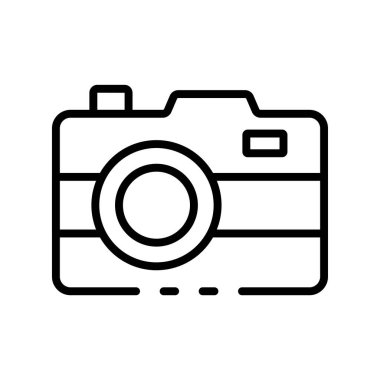 Kamera simgesi. Tasarım biçimi beyaz arkaplanda izole edildi