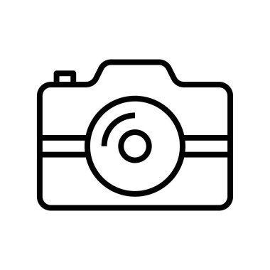 Kamera simgesi. Tasarım biçimi beyaz arkaplanda izole edildi