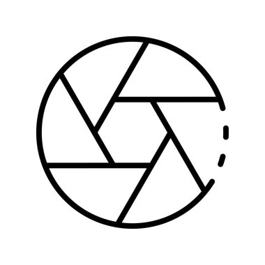 Kamera lensi simgesi. Tasarım biçimi beyaz arkaplanda izole edildi