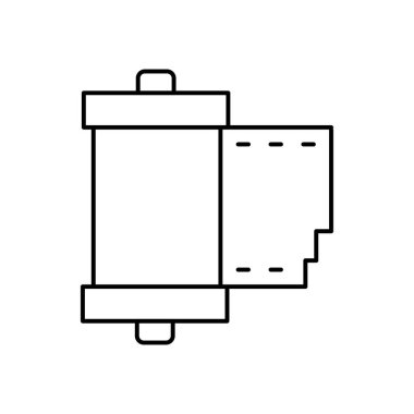 Kamera kaydı simgesi. Tasarım biçimi beyaz arkaplanda izole edildi