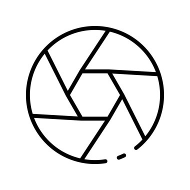 Kamera lensi simgesi. Tasarım biçimi beyaz arkaplanda izole edildi