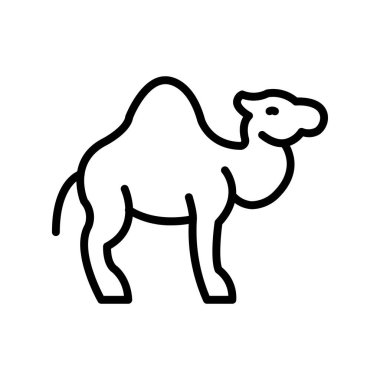 Deve ikonu. Tasarım biçimi beyaz arkaplanda izole edildi