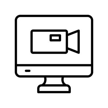 Kamera simgesi. Tasarım biçimi beyaz arkaplanda izole edildi