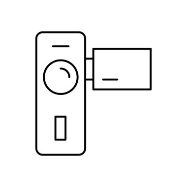 Kamera simgesi. Tasarım biçimi beyaz arkaplanda izole edildi