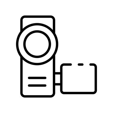 Kamera simgesi. Tasarım biçimi beyaz arkaplanda izole edildi