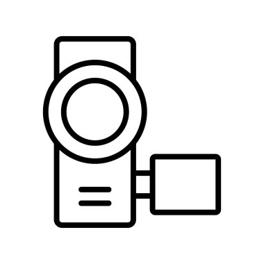 Kamera simgesi. Tasarım biçimi beyaz arkaplanda izole edildi