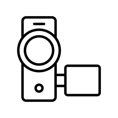 Kamera simgesi. Tasarım biçimi beyaz arkaplanda izole edildi