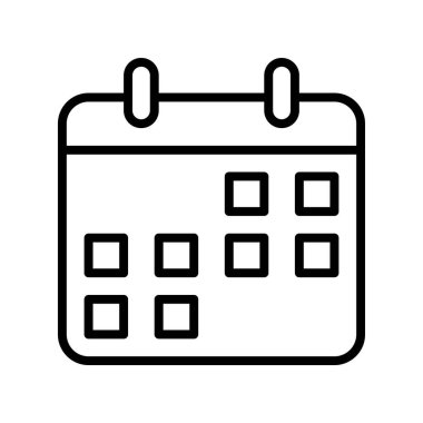 Takvim simgesi. Tasarım biçimi beyaz arkaplanda izole edildi