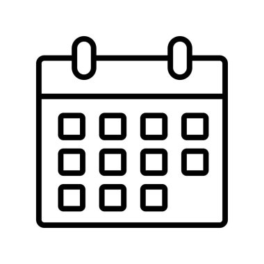Takvim simgesi. Tasarım biçimi beyaz arkaplanda izole edildi
