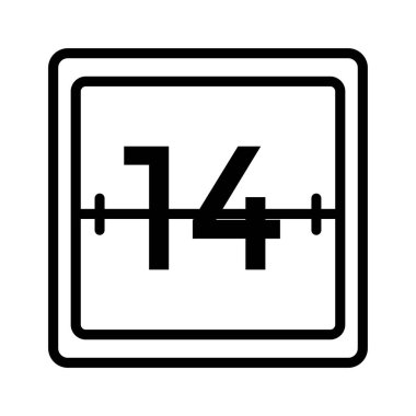 Takvim simgesi. Tasarım biçimi beyaz arkaplanda izole edildi