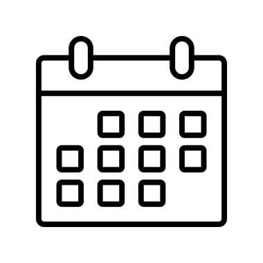 Takvim simgesi. Tasarım biçimi beyaz arkaplanda izole edildi