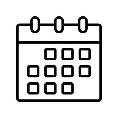 Takvim simgesi. Tasarım biçimi beyaz arkaplanda izole edildi