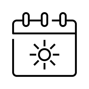 Takvim simgesi. Tasarım biçimi beyaz arkaplanda izole edildi