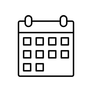 Takvim simgesi. Tasarım biçimi beyaz arkaplanda izole edildi