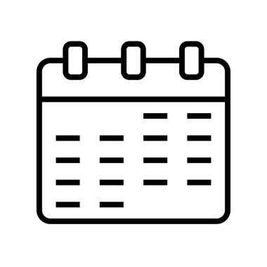 Takvim simgesi. Tasarım biçimi beyaz arkaplanda izole edildi