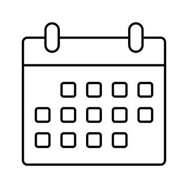 Takvim simgesi. Tasarım biçimi beyaz arkaplanda izole edildi