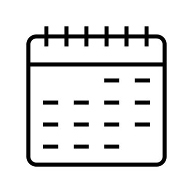 Takvim simgesi. Tasarım biçimi beyaz arkaplanda izole edildi