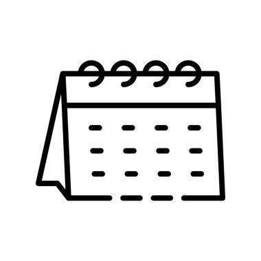 Takvim simgesi. Tasarım biçimi beyaz arkaplanda izole edildi