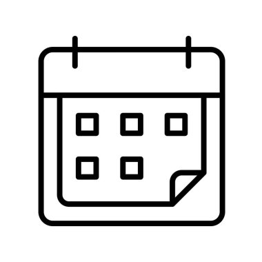 Takvim simgesi. Tasarım biçimi beyaz arkaplanda izole edildi