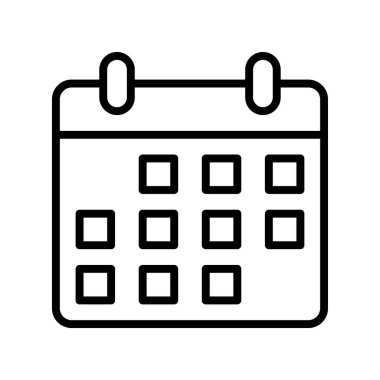 Takvim simgesi. Tasarım biçimi beyaz arkaplanda izole edildi