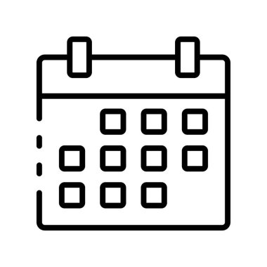 Takvim simgesi. Tasarım biçimi beyaz arkaplanda izole edildi