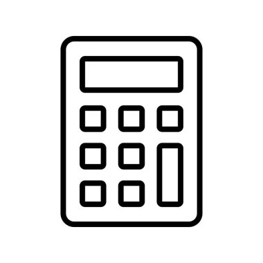 Hesap makinesi simgesi. Tasarım biçimi beyaz arkaplanda izole edildi