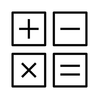 Hesap makinesi simgesi. Tasarım biçimi beyaz arkaplanda izole edildi