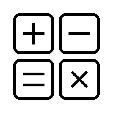 Hesap makinesi simgesi. Tasarım biçimi beyaz arkaplanda izole edildi