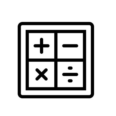 Hesap makinesi simgesi. Tasarım biçimi beyaz arkaplanda izole edildi